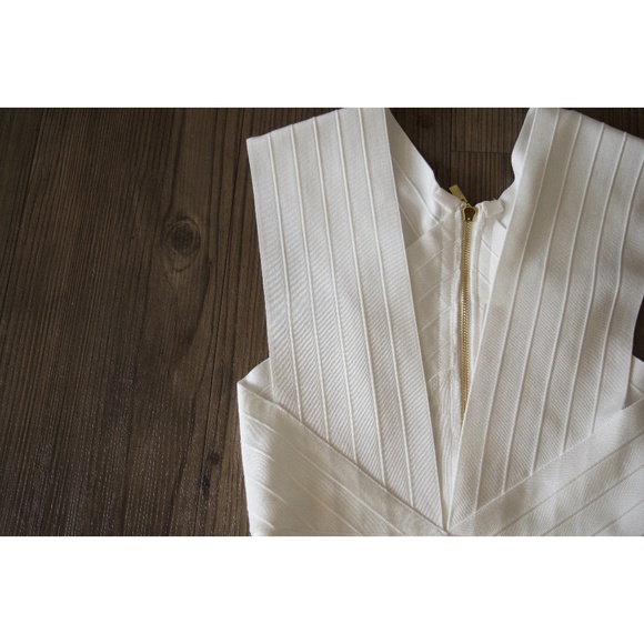 White Plunge Front Bandage Dress #987 - Picture 6 of 7